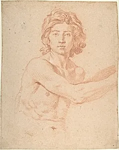 Half-Figure of a Youth with His Right Arm Raised
