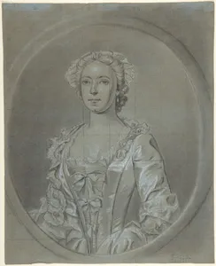 Half-Length Portrait Study of a Woman Wearing a Cap and Pearl Earrings