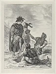 Hamlet and Horatio before the Gravediggers by Eugène Delacroix|Villain|William Shakespeare