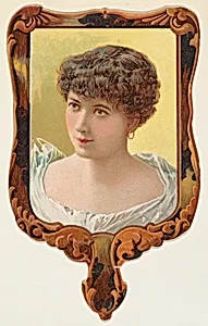 Hand mirror with dark frame, from the Novelties series (N122) issued by Gail & Ax Tobacco to promote Navy Long Cut by Gail & Ax Tobacco