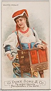 Hand Organ, from the Musical Instruments series (N82) for Duke brand cigarettes by W. Duke, Sons & Co.|Schumacher & Ettlinger