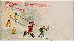 Happy New Year 1890, from the New Years 1890 series (N227) issued by Kinney Bros. by Kinney Brothers Tobacco Company