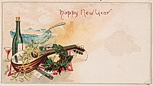 Happy New Year, from the New Years 1890 series (N227) issued by Kinney Bros. by Kinney Brothers Tobacco Company