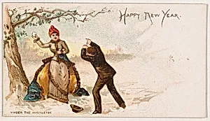 Happy New Year, from the New Years 1890 series (N227) issued by Kinney Bros. by Kinney Brothers Tobacco Company