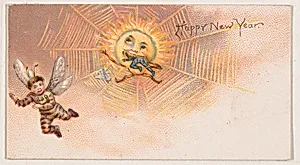 Happy New Year, from the New Years 1890 series (N227) issued by Kinney Bros. by Kinney Brothers Tobacco Company