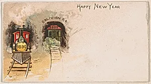 Happy New Year, from the New Years 1890 series (N227) issued by Kinney Bros. by Kinney Brothers Tobacco Company
