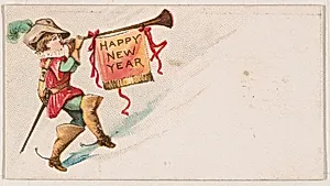 Happy New Year, from the New Years 1890 series (N227) issued by Kinney Bros. by Kinney Brothers Tobacco Company