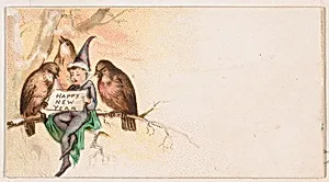 Happy New Year, from the New Years 1890 series (N227) issued by Kinney Bros. by Kinney Brothers Tobacco Company