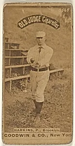 Harkins, Pitcher, Brooklyn, from the Old Judge series (N172) for Old Judge Cigarettes by Goodwin & Company