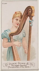 Harp, from the Musical Instruments series (N82) for Duke brand cigarettes by W. Duke, Sons & Co.|Schumacher & Ettlinger