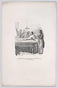 "He buys the right to defeat me at his ease with a successful shot." from the Little Miseries of Human Life by Paul-Emile-Daurand Forgues|Henri Fournier|Brugnot|J. J. Grandville