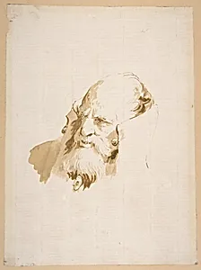 Head of a Man Wearing a High Collar by Giovanni Battista Tiepolo