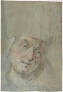 Head of a Pope(?) (recto); Two Studies of Left Hand (verso)
