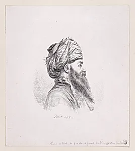 Head of a turk, with beard and turban