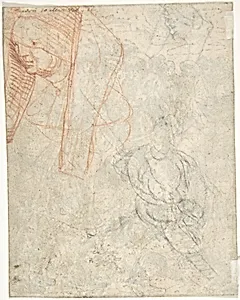 Head of a Woman and Sketch of a Figure (?)