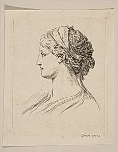 Head of a Woman in Profile by Stefano della Bella|Israël Henriet