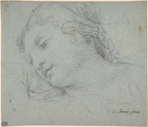 Head of a Woman (recto); Head of a Child, Study of Children's Forearms (verso)