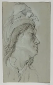 Head Studies of A Young Man Wearing a Hat and of a Black Man