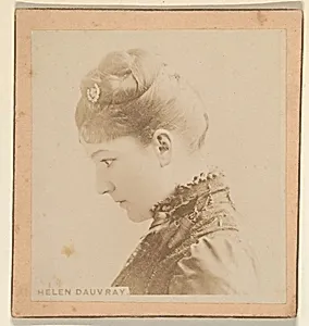 Helen Dauvray, from the Actresses series (N246), Type 2, issued by Kinney Brothers to promote Sporting Extra Cigarettes by Kinney Brothers Tobacco Company
