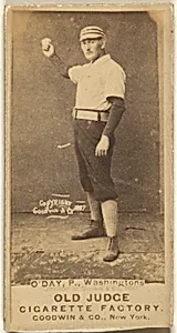 Henry Francis "Hank" O'Day, Pitcher, Washington Nationals, from the Old Judge series (N172) for Old Judge Cigarettes by Goodwin & Company