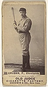 Henry Gruber, Pitcher, Cleveland, from the Old Judge series (N172) for Old Judge Cigarettes by Goodwin & Company