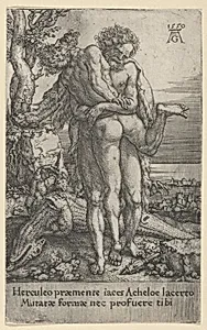 Hercules Fighting the River-God Achelous, from The Labors of Hercules by Heinrich Aldegrever