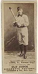 Herman C. Long, Catcher, Kansas City Cowboys, from the Old Judge series (N172) for Old Judge Cigarettes by Goodwin & Company