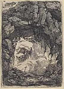 Hermit and Angel in a Landscape