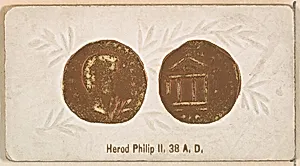 Herod Philip II, 38 A.D., from the Ancient Coins series (N180) issued by Wm. S. Kimball & Co. by William S. Kimball & Company