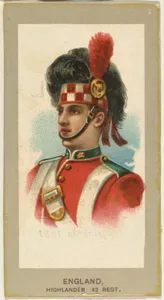 Highlander, 42nd Regiment, England, from the Military Uniforms series (T182) issued by Abdul Cigarettes