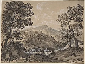 Hilly Landscape with Travellers