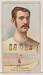 H.M. Schloss, Champion Sprinter, from the Champions of Games and Sports series (N184, Type 2) issued by W.S. Kimball & Co. by W.S. Kimball & Co.