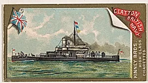 H.M.S. Glatton, British Navy, from the Naval Vessels of the World series (N226) issued by Kinney Bros. by Kinney Brothers Tobacco Company