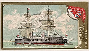 H.M.S. Inflexible, Royal Navy, from the Naval Vessels of the World series (N226) issued by Kinney Bros. by Kinney Brothers Tobacco Company