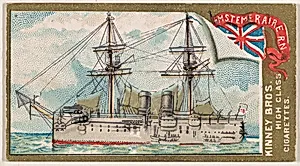 H.M.S. Temeraire, Royal Navy, from the Naval Vessels of the World series (N226) issued by Kinney Bros. by Kinney Brothers Tobacco Company