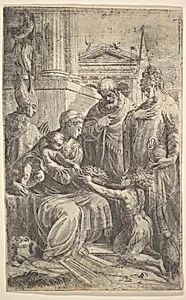 Holy Family with Saints by Andrea Schiavone (Andrea Meldola)