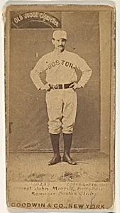 Honest John Morrill, 1st Base and Manager, Boston, from the Old Judge series (N172) for Old Judge Cigarettes by Goodwin & Company