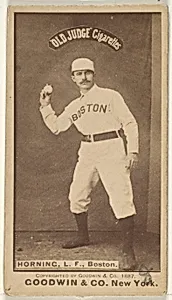Horning, Left Field, Boston, from the Old Judge series (N172) for Old Judge Cigarettes by Goodwin & Company