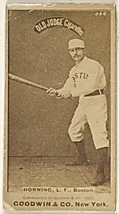 Horning, Left Field, Boston, from the Old Judge series (N172) for Old Judge Cigarettes by Goodwin & Company