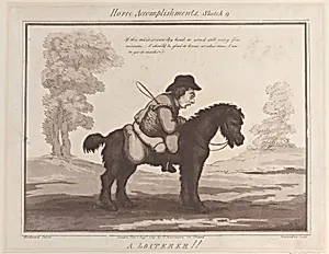Horse Accomplishments, Sketch 9: A Loiterer !! by Thomas Rowlandson|Rudolph Ackermann, London|George Murgatroyd Woodward