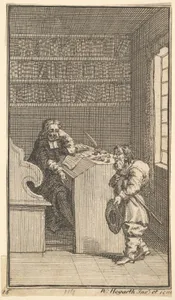 Hudibras and the Lawyer (Seventeen Small Illustrations for Samuel Butler's Hudibras, no.16)