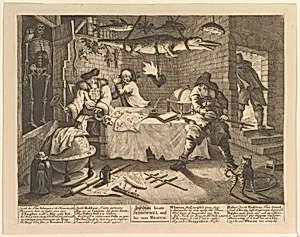 Hudibras beats Sidrophel and his man Whacum (Twelve Large Illustrations for Samuel Butler's Hudibras, Plate 8) by William Hogarth|Samuel Butler