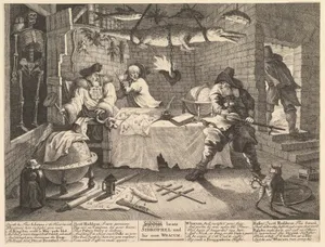 Hudibras beats Sidrophel and his man Whacum (Twelve Large Illustrations for Samuel Butler's Hudibras, Plate 8)