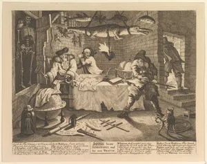 Hudibras beats Sidrophel and his man Whacum (Twelve Large Illustrations for Samuel Butler's Hudibras, Plate 8)