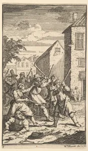 Hudibras Vanquished by Trulla (Seventeen Small Illustrations for Samuel Butler's Hudibras, no. 5)