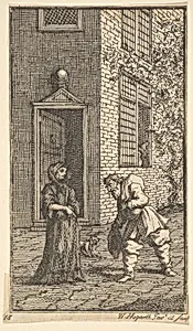 Hudibras Wooing the Widow (Seventeen Small Illustrations for Samuel Butler's Hudibras, no. 13) by Samuel Butler|William Hogarth