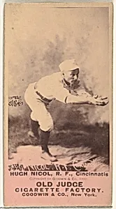 Hugh N. "Little Nick" Nicol, Right Field, Cincinnati, from the Old Judge series (N172) for Old Judge Cigarettes by Goodwin & Company
