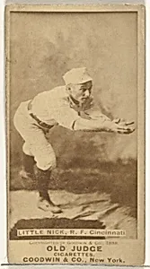 Hugh N. "Little Nick" Nicol, Right Field, Cincinnati, from the Old Judge series (N172) for Old Judge Cigarettes by Goodwin & Company