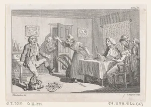 Humphry Clinker Smashing a Dish at Dinner..., an illustration from Tobias Smollett's "The Expedition of Humphry Clinker" (London, 1793), Vol. 1