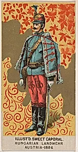 Hungarian Landwehr, Austria, 1886, from the Military Series (N224) issued by Kinney Tobacco Company to promote Sweet Caporal Cigarettes by Kinney Brothers Tobacco Company
